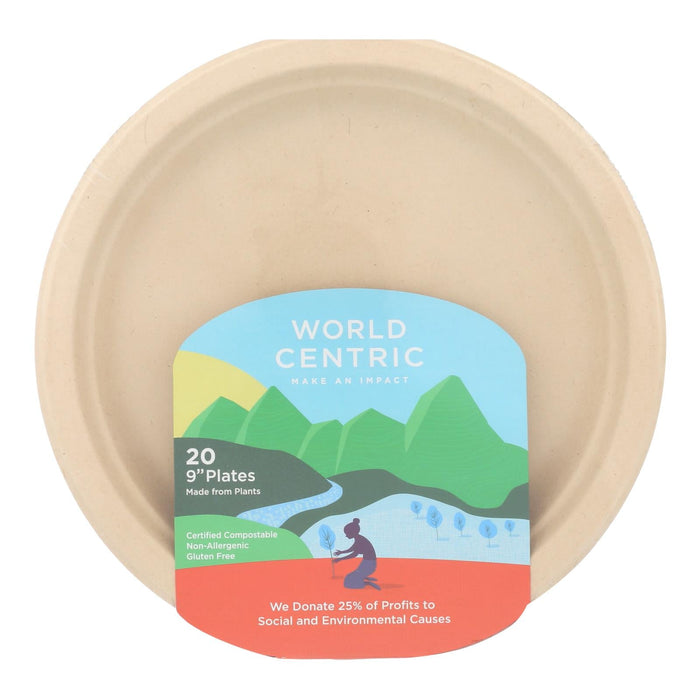 World Centric Compostable Fiber 9" Plate, 240 Count