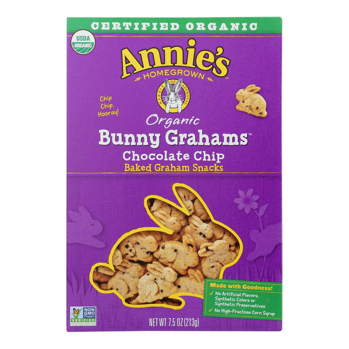 Annie's Homegrown Bunny Grahams Chocolate Chip, 7.5 Oz. (Pack of 12)