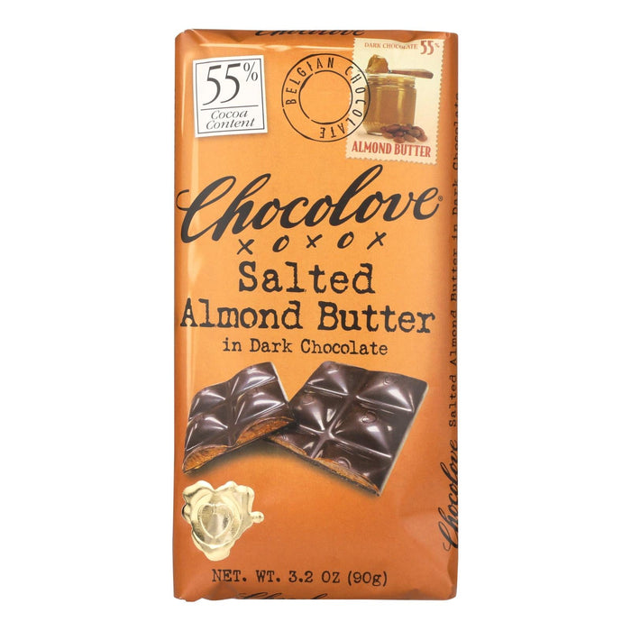 Chocolove: Decadent Dark Chocolate with Salted Almond Butter (Pack of 10, 3.2 Oz.)
