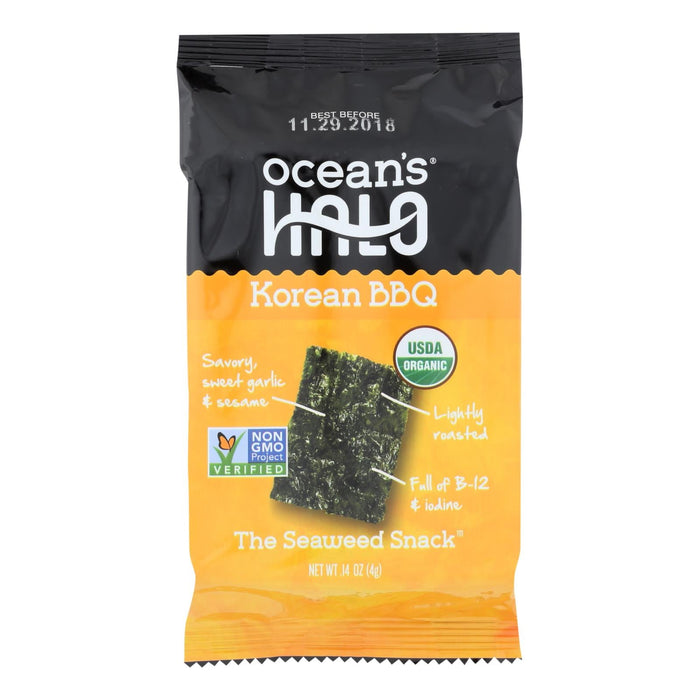 Ocean's Halo Korean BBQ Seaweed Snack (Pack of 12 - 0.14 Oz.)