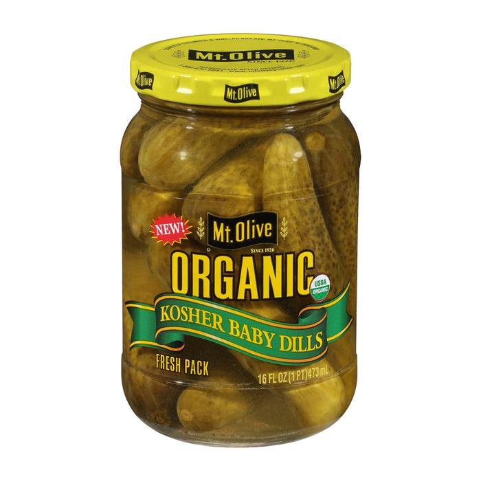 Mt Olive Kosher Baby Dill Pickles 6-Pack, 16 FL Oz