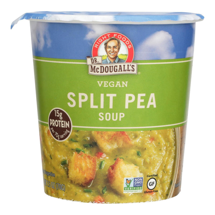 Dr. McDougall's Vegan Split Pea & Barley Soup, Big Cup (Pack of 6 - 2.5 Oz)