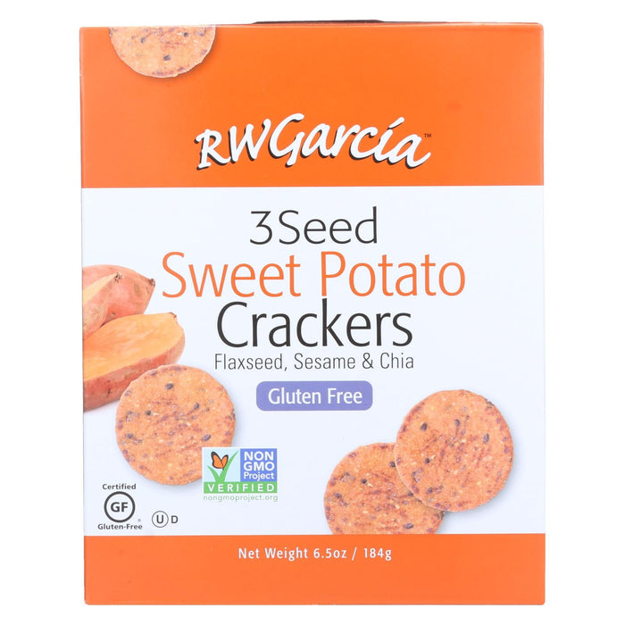 R. W. Garcia 3 Seed Sweet Potato Crackers, 6.5 Oz. - Pack of 6