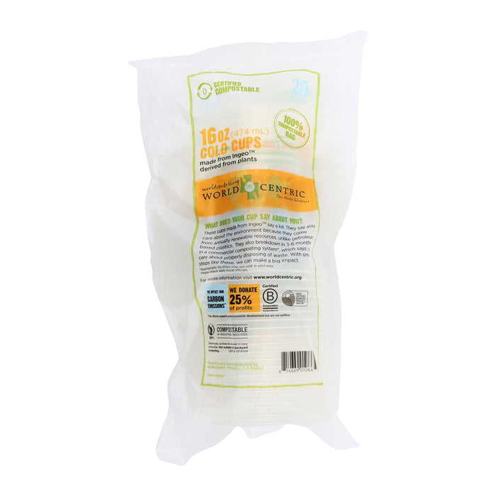 World Centric Compostable Clear (Pack of 12 - 16 Oz.)