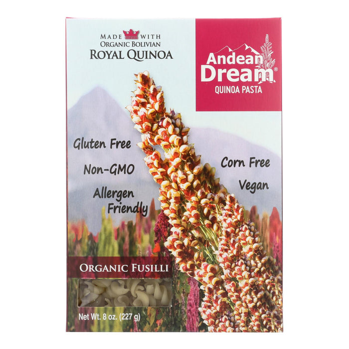 Andean Dream Gluten-Free Organic Fusilli Quinoa Pasta 8 Oz. (Pack of 12)