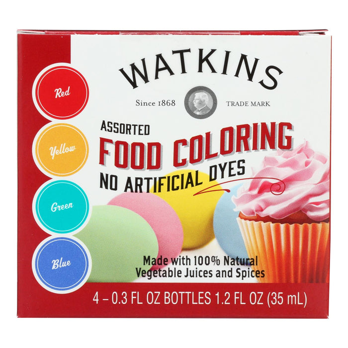 J.R. Watkins Assorted Food Color, 24 Count