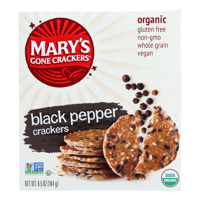 Mary's Gone Crackers Bold Black Pepper Crackers (Pack of 6 - 6.5 Oz.)