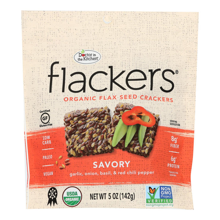 Doctor In The Kitchen Organic Flax Seed Savory Crackers (Pack of 6 - 5 Oz.)