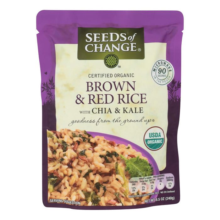 Seeds of Change Organic Brown & Red Rice with Chia & Kale, 12 Individually Wrapped 8.5 Oz. Bags (94 Oz.)