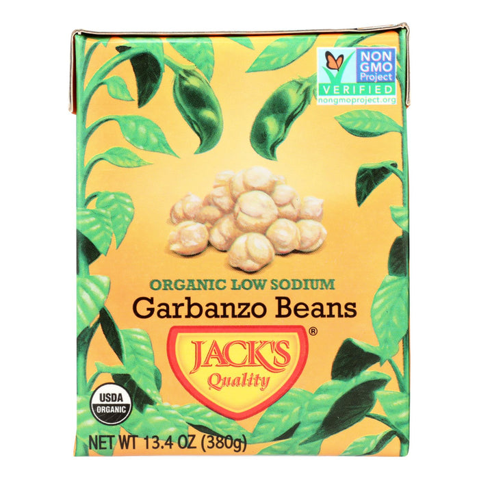 Jack's Quality Organic Garbanzo Beans - Low Sodium, Pack of 8, 13.4 Oz.