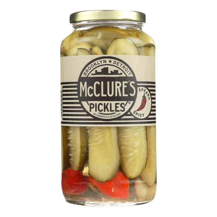McClure's Pickles Spicy Spears (Pack of 6 - 32 Oz.) - Zesty Flavor for Bold Sandwiches, Burgers, and More