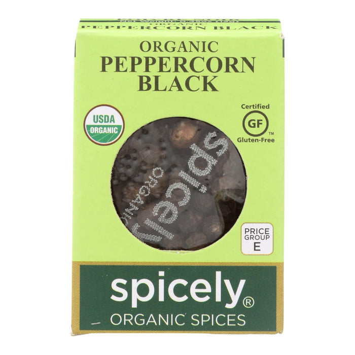 Spicely Organics Black Peppercorns, Case of 6, 0.45 Oz. Each