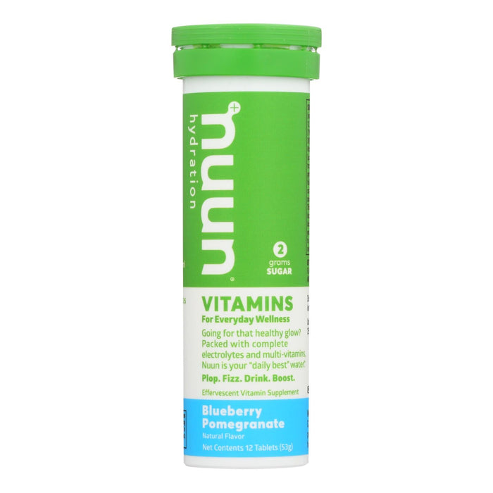 Nuun Vitamins Enhanced Drink Tablets (Pack of 8 - 12 Tabs) - Blueberry-Pomegranate