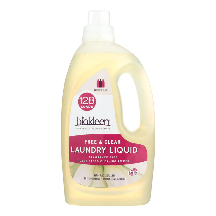 Biokleen Laundry Liquid - Free and Clear (Pack of 6 - 64 Oz.)