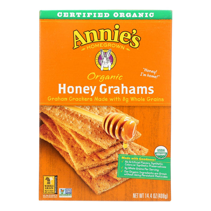 Annie's Homegrown Organic Honey Graham Crackers, Sweetened with Honey, 14.4 Oz, Pack of 12