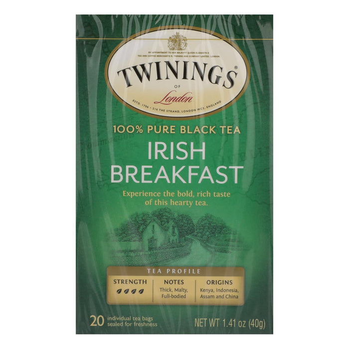 Twinings Irish Breakfast Black Tea Bags (Pack of 6 - 20 Count)