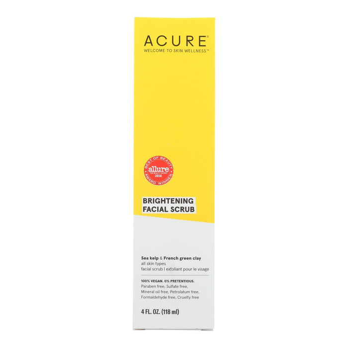 Acure Facial Scrub: Brightening, Argan Extract & Chlorella - 4 Fl Oz