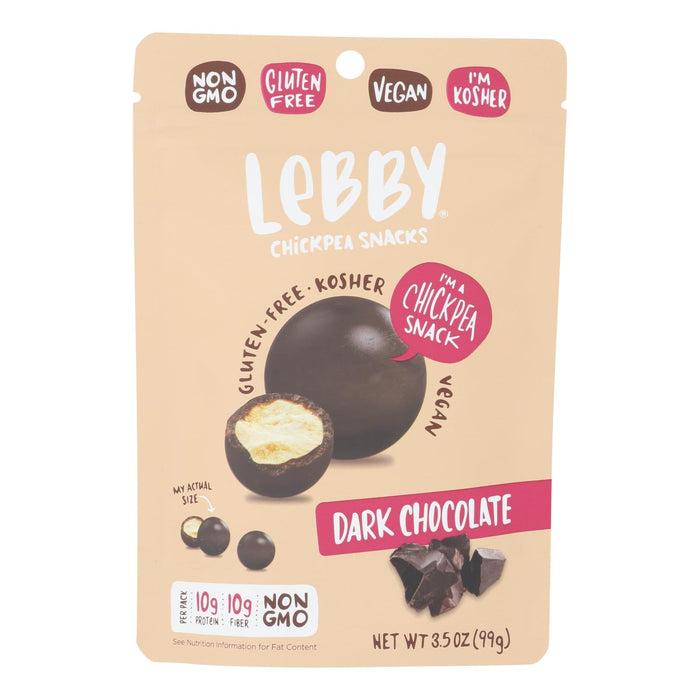 Lebby Snacks - Chickpea Snacks Dark Chocolate (Pack of 6) - 3.5 Oz.