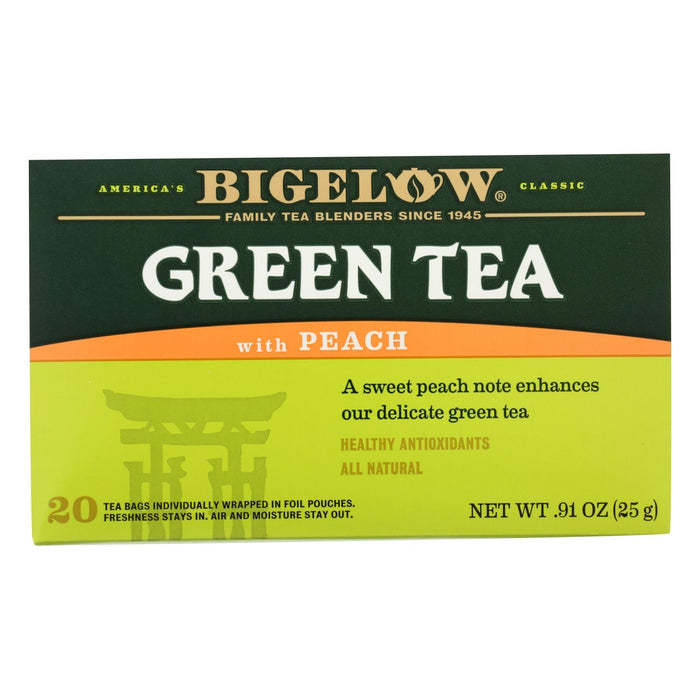 Bigelow Green Tea with Peach Flavor, 20 Individually Wrapped Tea Bags