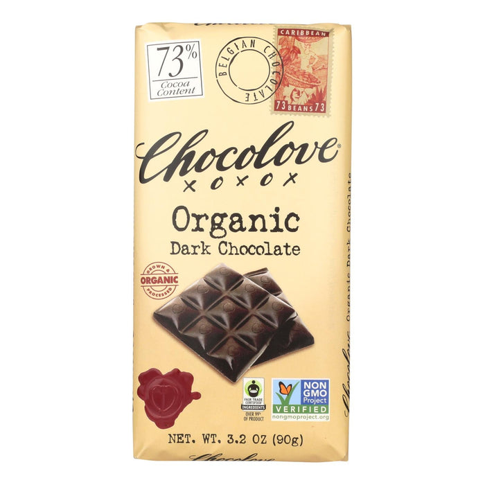 Chocolove Xoxox Organic Premium Dark Chocolate Bars, (Pack of 12) 3.2 oz Each