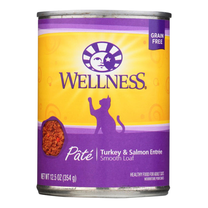 Wellness Pet Products Cat Food - Turkey and Salmon Recipe (Pack of 12) - 12.5 Oz.