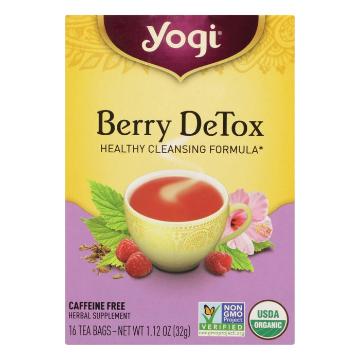 Yogi Berry Detox Herbal Tea, Caffeine Free (6 Packs of 16 Tea Bags Each)