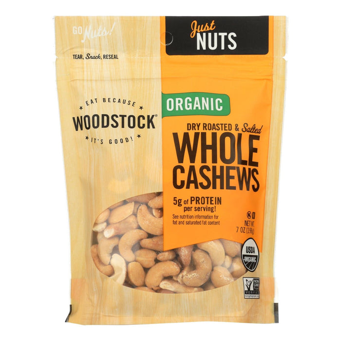 Woodstock Organic Whole Cashews: 7 Oz. Dry Roasted & Salted