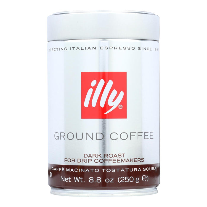 Illy Caffe Coffee - Dark Roast - Ground - 8.8 Oz - Case of 6