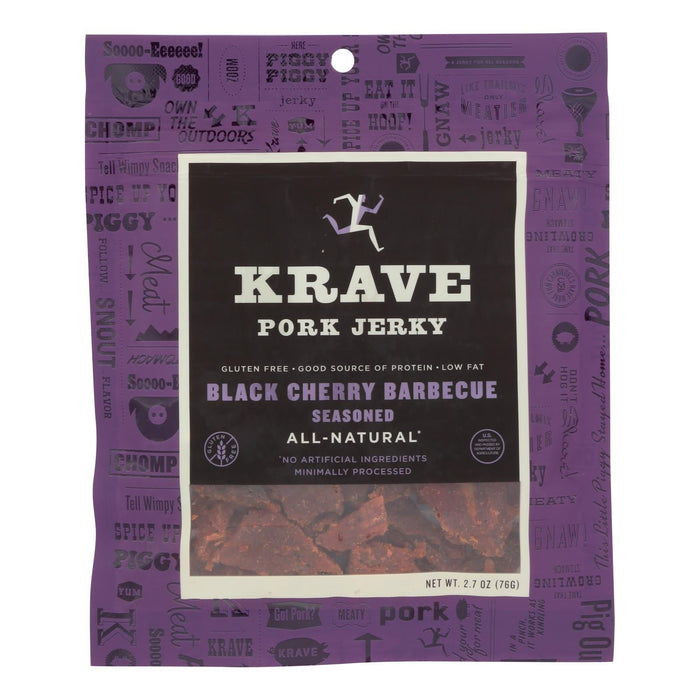 Krave Pork Jerky - Black Cherry Barbecue, 2.7 Oz., Pack of 8