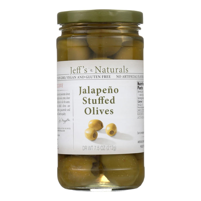 Jeff's Natural Jalapeno-Stuffed Olives (6-Pack, 7.5 oz per Jar)