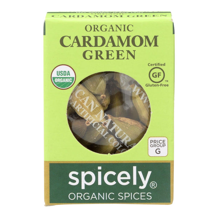 Spicely Organics Organic Cardamom Pods (Pack of 6 - 0.2 Oz.) - Green, Aromatic & Flavorful