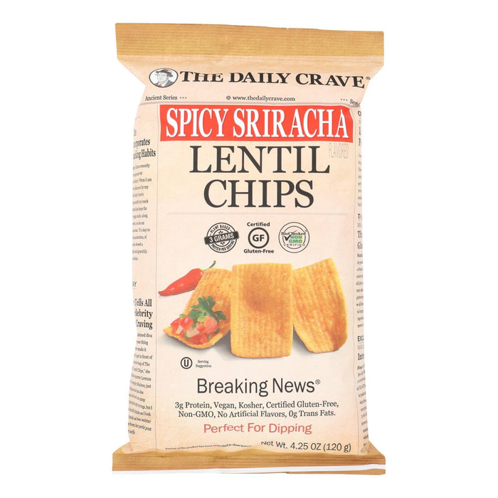 Daily Crave Spicy Sriracha Lentil Chips 4.25 Oz. (8-Pack)