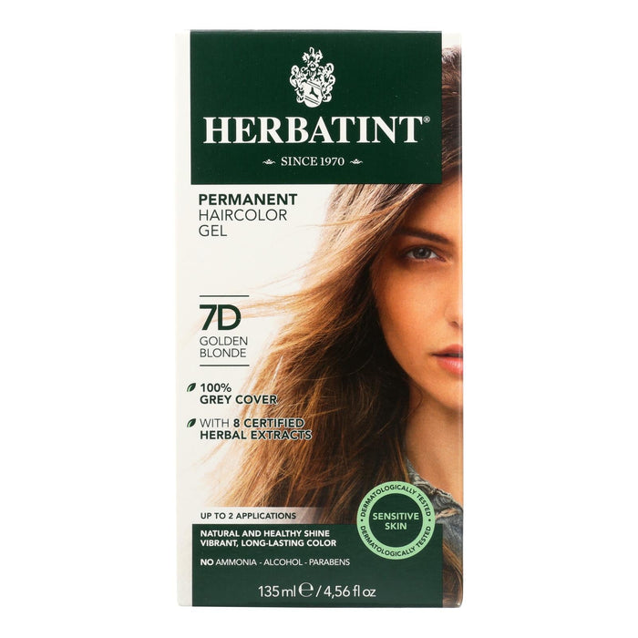 Herbatint Permanent Herbal Hair Colour Gel - 7D Golden Blonde - 135ml