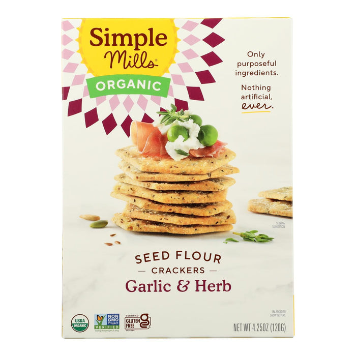 Simple Mills Garlic and Herb Seed Flour Crackers (4.25 Oz., Pack of 6)