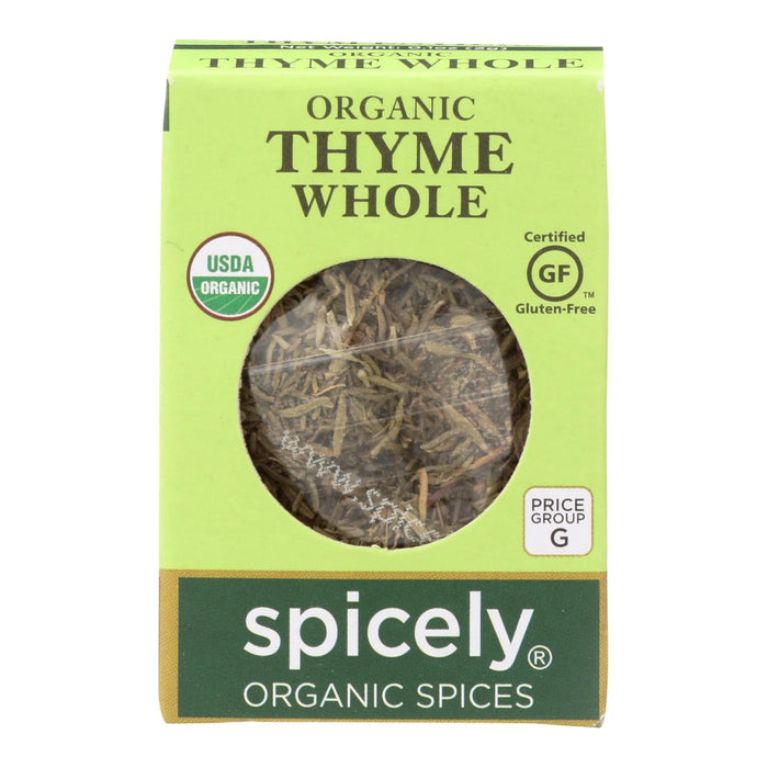Organic Thyme by Spicely Organics | Case of 6 | 0.1 Oz. Each