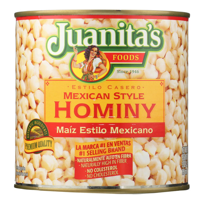 Juanita's Foods Hominy Mexican Style - 12 Pack of 25 Oz. Cans