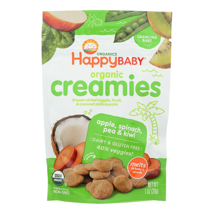 Happy Creamies Organic Apple Spinach Pea Kiwi Bites (Pack of 8, 1 Oz. Each)