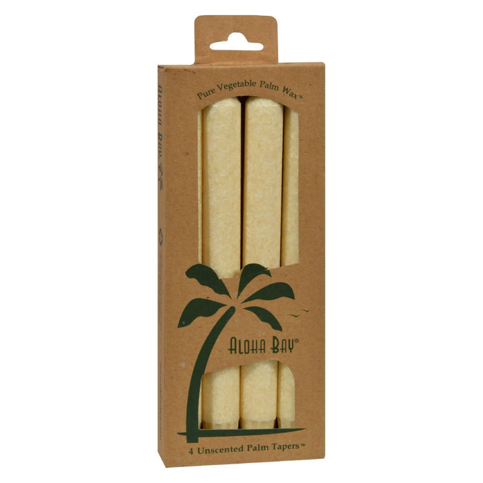 Aloha Bay Scented Palm Tapers (Pack of 4) - Natural Cream