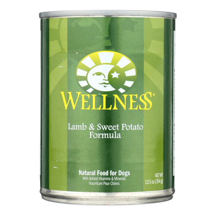 Wellness Pet Products Dog Food - Lamb and Sweet Potato Recipe (Pack of 12) - 12.5 Oz.