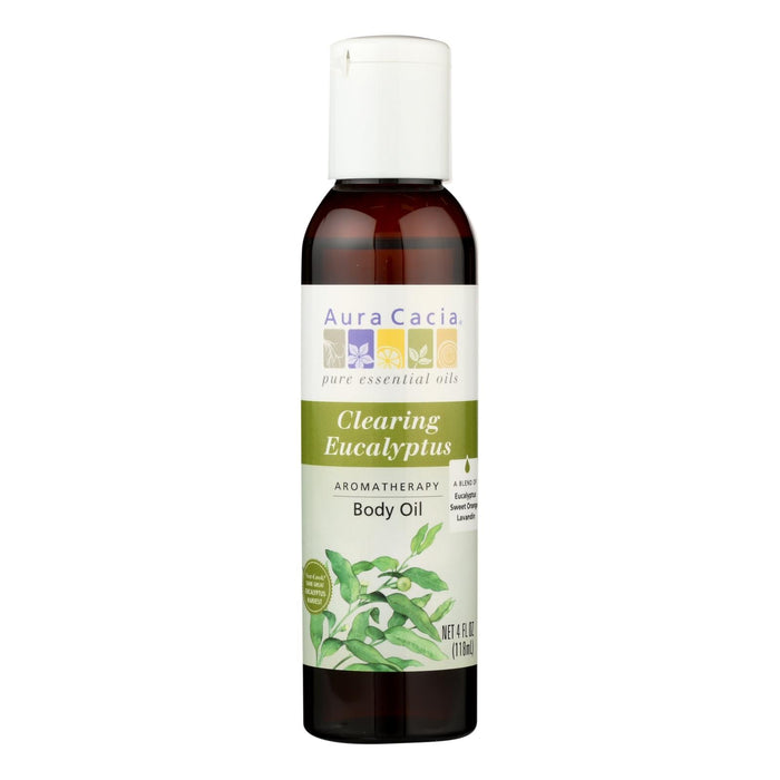 Aura Cacia Aromatherapy Bath, Body and Massage Oil  - Eucalyptus Harvest 4 Fl Oz