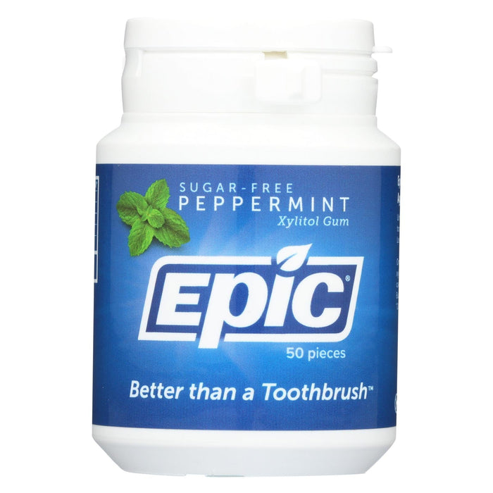 Epic Dental Xylitol Gum - Sugar-Free Peppermint Breath Fresheners (50 ct)