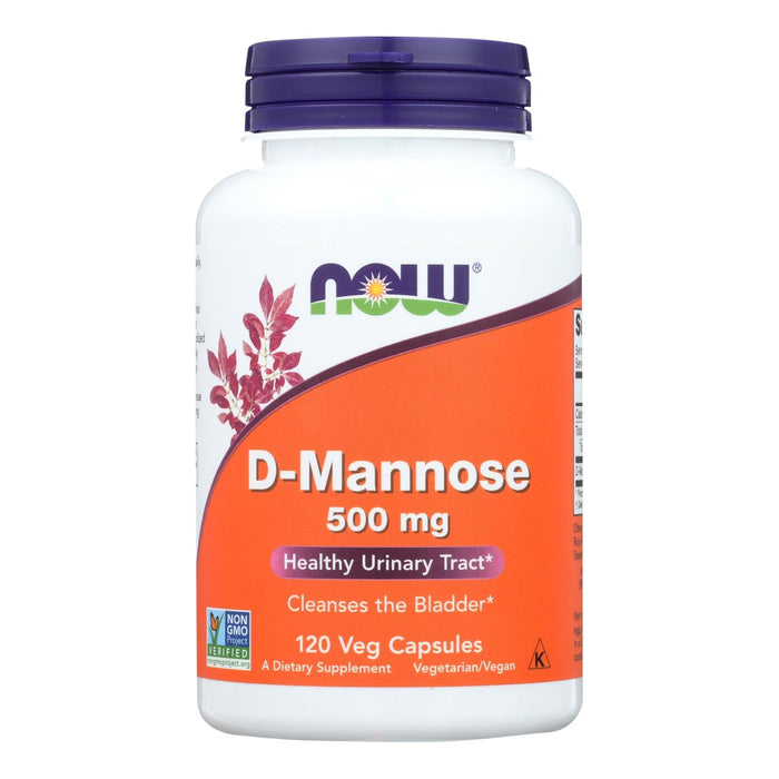 Now 500mg D-Mannose (120 Capsules), for Urinary Support