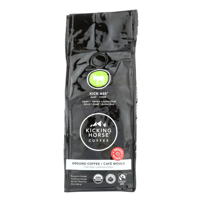 Kicking Horse Coffee Organic Ground Kick-Ass Dark Roast 10 Oz (Pack of 6)