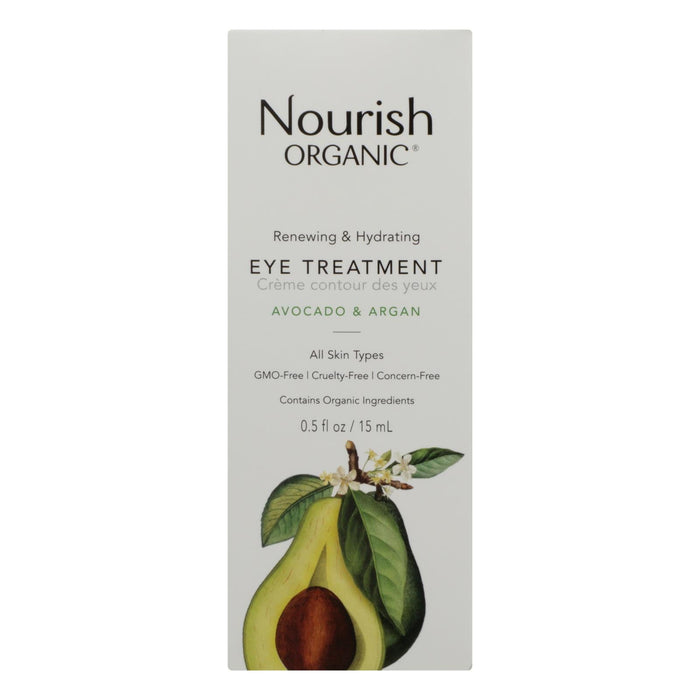 Nourish Organic Renewing & Cooling Eye Treatment Cream - Avocado & Argan Oil - 0.5 Oz