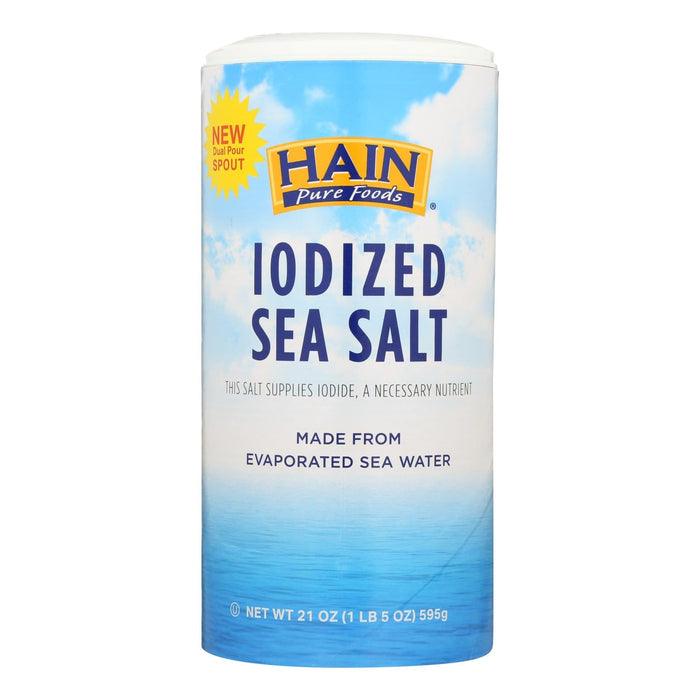 Hain Iodized Sea Salt, 8 Pack - 21 Oz.