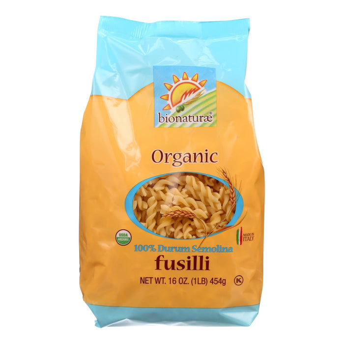 Bionaturae Organic Durum Semolina Fusilli Pasta, 16 Oz Each Pack of 12