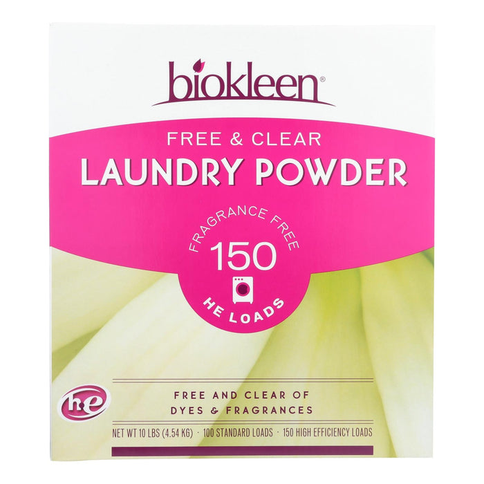 Biokleen Laundry Powder - Free & Clear, 10 lbs