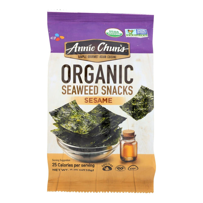 Annie Chun's Organic Sesame Seaweed Snacks, 0.35 Oz, 12-Pack