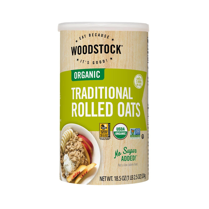 Woodstock Organic Traditional Rolled Oats (18.5 Oz., Pack of 12)