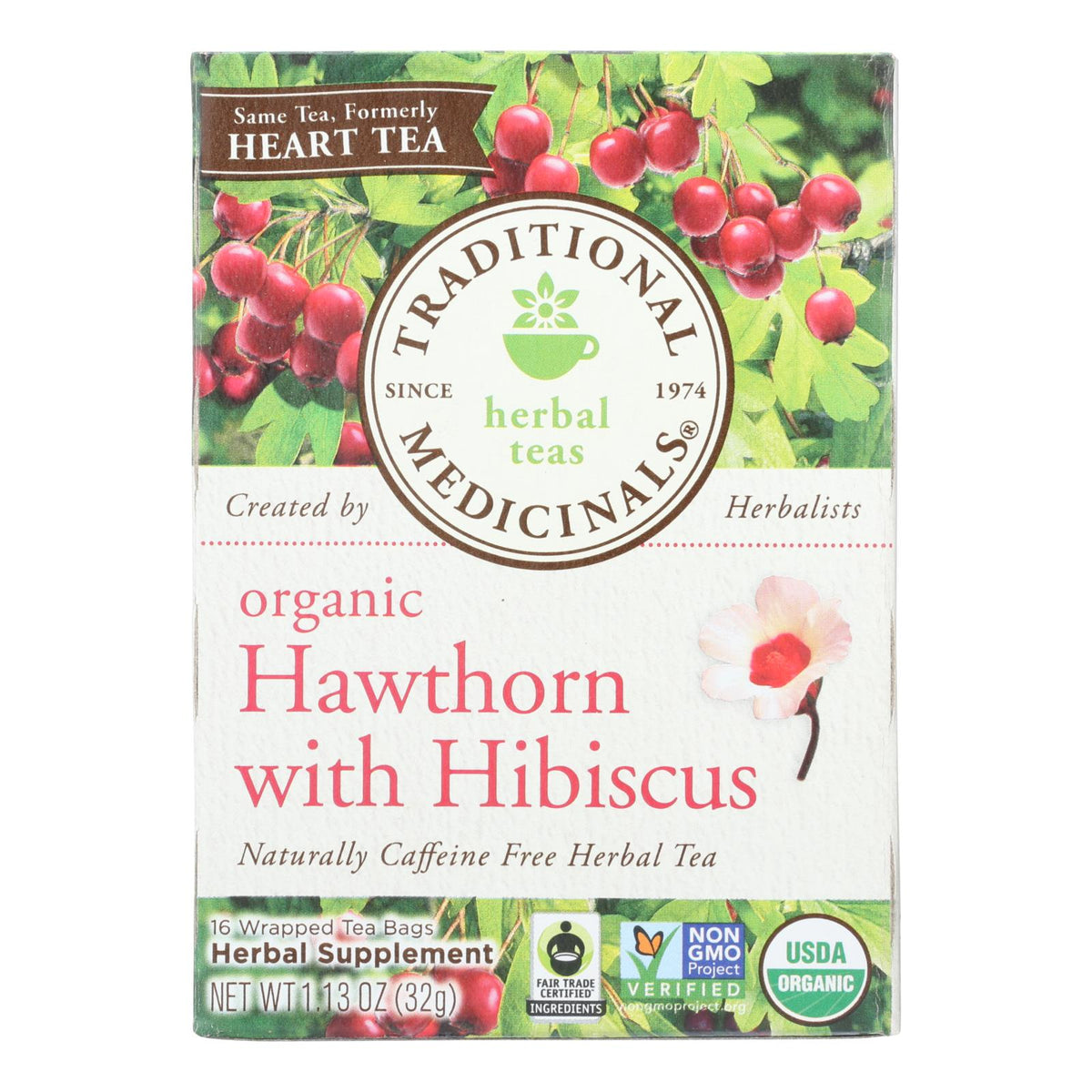 Traditional Medicinals Organic Heart Tea with Hawthorn, Hibiscus & 16 ...